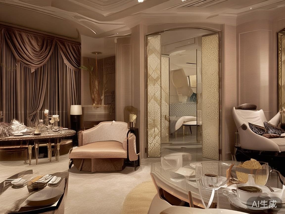 贵宾休息区经过特别设计，融合奢华与私密，提供高端茶